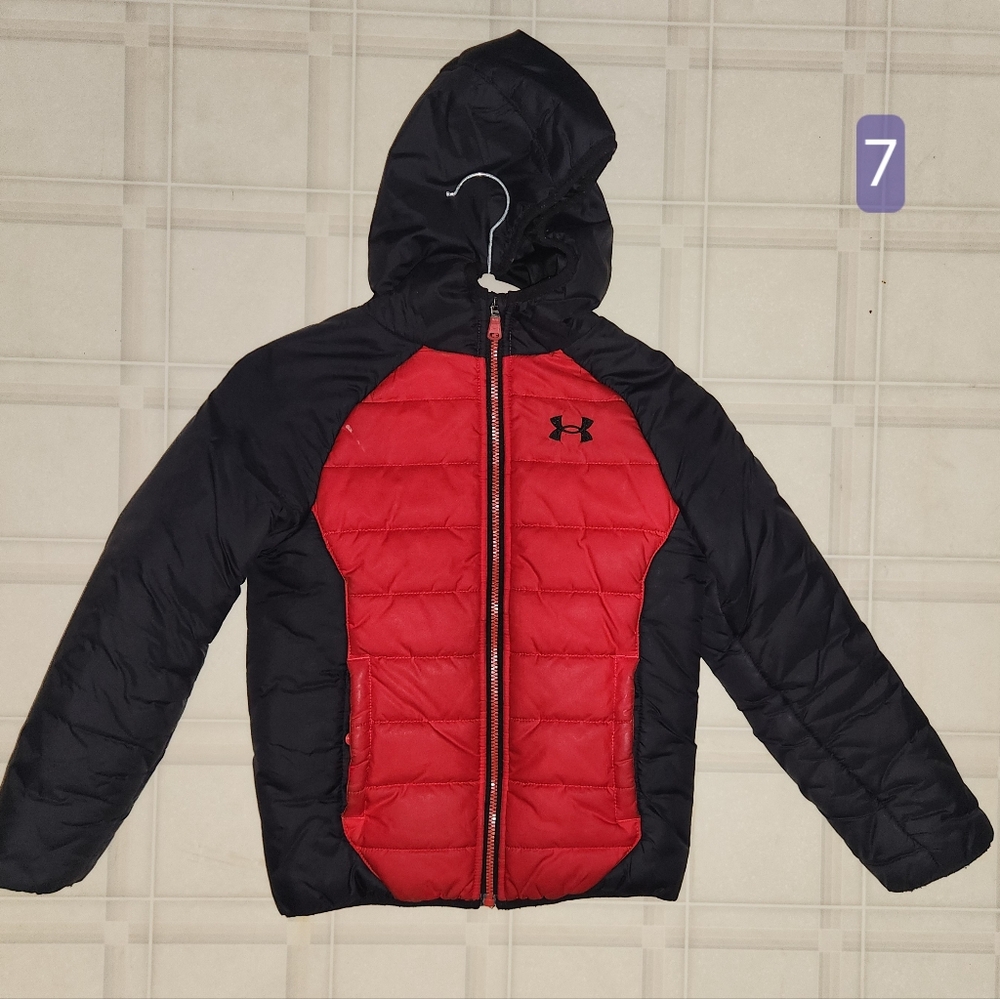 Under Armour Black and Red Puffer Jacket